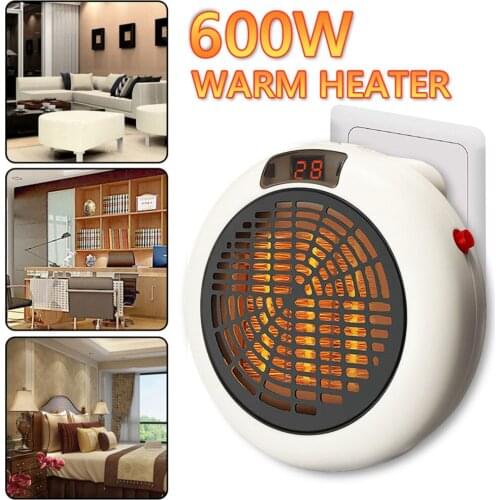 600w Mini Portable Electric Heater Desktop Heating Warm Air Fan Home Office Wall Handy Air Heater Bathroom Radiator Warmer Fan