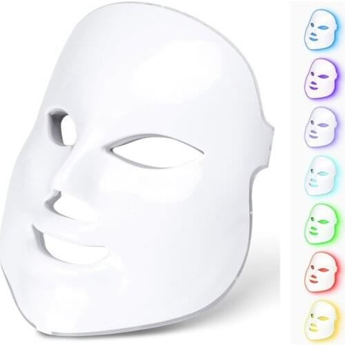 Professional Photon Therapy Electronic Facial Mask 7 Colors Light LED Anti-Acne Whiten Wrinkle Removal Tighten Skin Care Tools