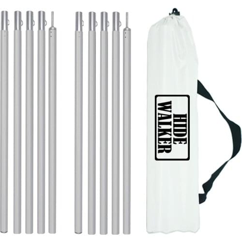 Adjustable Aluminum Camp Tent Pole Tarp Pole with Storage Bag Ultralight Compact Support Rods for Camping Awning Shelter Canopy