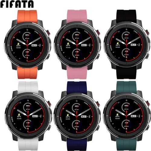 FIFATA 22MM Colorful Silicone Watch Strap For Xiaomi Huami Amazfit Stratos 3/2/GTR Smart Watch Replacement Wristband Accessories