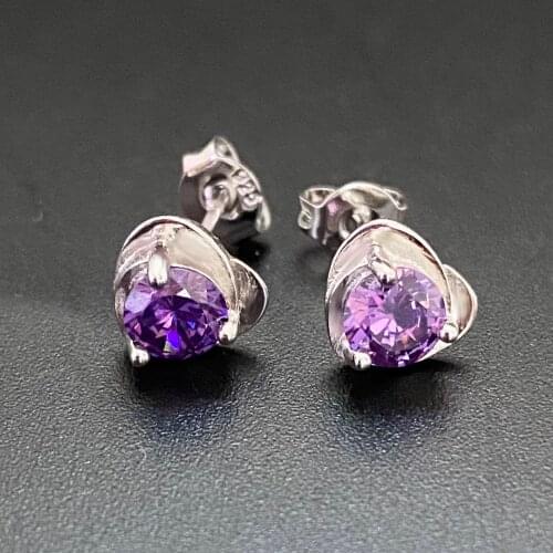 Deal Statement Earring Ibiza Dames Silver Color Austrian Crystal Zircon Heart Stud Earrings For Women Fashion Jewelry Gifts