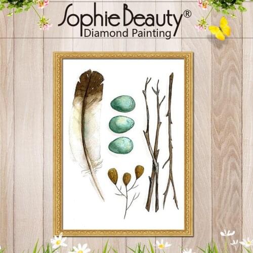 Sophie Beauty Diy Round Full Diamond Painting Cross Stitch Beaded Embroidery Stone feather Square Handcraft Mosaic House Art Kit