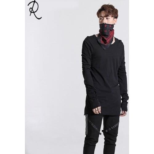 Dark Department personality comfortable simple solid color slim long-sleeved t-shirt men, undershirt