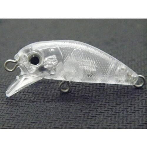 WLure 4cm Carp Sinking Unpainted Blank Fishing Lure Bodies 10 per Set Come with Eyes Fresh Water Crankbait UPC617