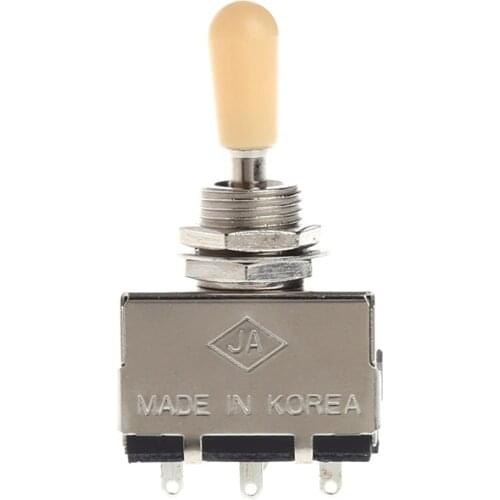3 Way Closed Toggle Switch Box Style Chrome For Electric Guitar Cream Knob
