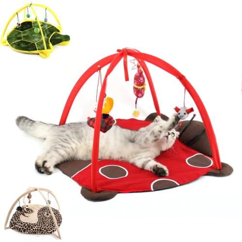 Funny Hammocks For Cats Cartoon cat playing Tent Scratch Doard Mat Bed mobile activity playing mat cat toys training Supplies