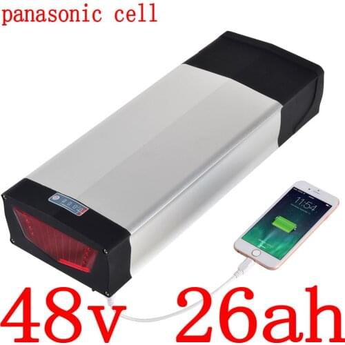 48V 26Ah 13S9P Rear Rack Ebike Lithium Battery 48V 20AH 23AH 26AH Electric Bicycle Batteries for 48V 1000W 1500W 2000W motor