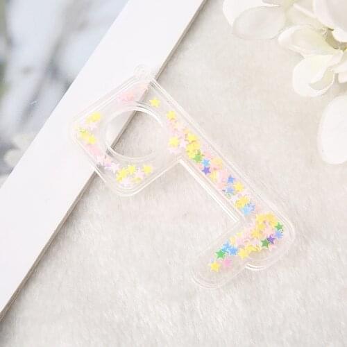 1pc 78mm*35mm Glitter quicksand key style Keychain Pendant Diy Accessories Women Handbag Deoration