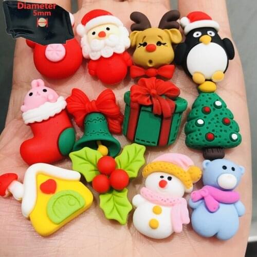 1PCS Resin Cute Cartoon Fridge Magnetic Sticker Kawaii Christmas Bell Tree Glove Elk Bear House Penguin Sant Refrigerator Magnet