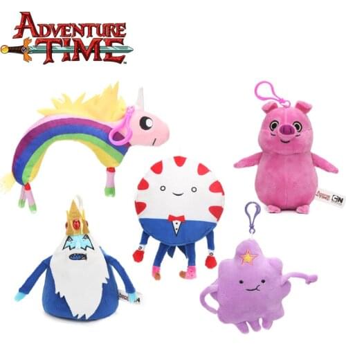 10-19cm Adventure Time Plush Keychain Toys Jake Ice King Lady Rainicorn Peppermint Butler Soft Stuffed Dolls Toy Pendant