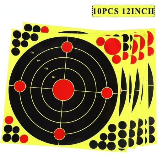 10pcs Shooting Target 12 Inch Splash Flower Targets Stickers Reactivity Aim Shoot Target Paintball Accessories