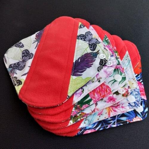 10pc/pack Daliy Use Reusable Stay Dry Panty Liners Women Cloth Menstrual Pads Washable Sanitary Pads Towel