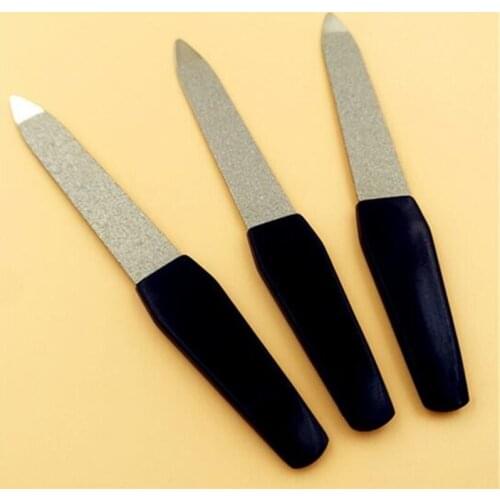 New 1000Pcs Plastic Handle Metal Double Sided Nail Files Pro Nail File DIY Manicure Pedicure Tool