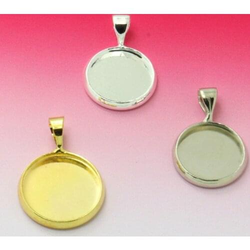 10x Inner 20mmSilver/Antique Bronze Plated Pendant Blank Jewelry Melon Seeds Bezel Edge Setting Tray for Cameo Cabochons