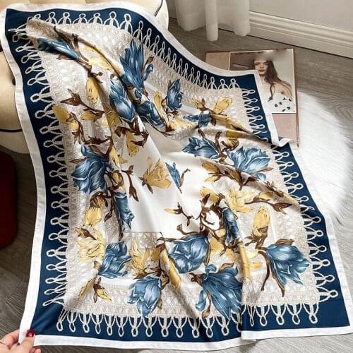 2021 Fashion Neck Scarf Women Shawl Silk Hair Scarfs Female Square Headband Bandana Scarves Kerchief Ladies Handkerchief New