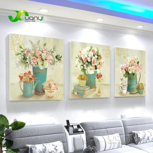 3 Piece Modern Romantic Flowers Canvas Painting Posters And Prints Modular Picture Wall Art Pictures For Bedroom Home Decor