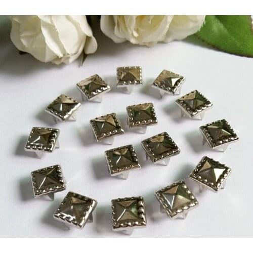 300pcs/lot new rivet 9MM Square Four claw metal studs and Spikes for clothing Garment Rivets for Clothes
