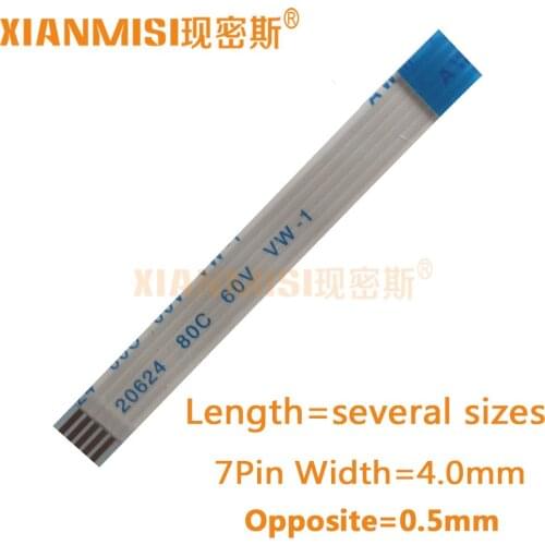 7Pin Flexible Flat Cable FFC Opposite Side 0.5mm Pitch AWM 20624 80C 60V Length 5cm 8cm 10cm 15cm 20cm 25cm 30cm 35cm 5PCS