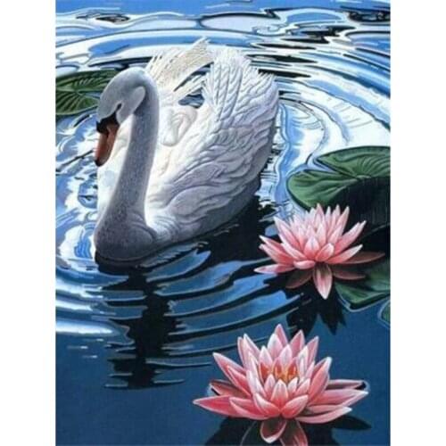 5D DIY Diamond Painting Full Square Rhinestone Animal Swan Diamond Embroidery Cross Stitch Mosaic Home Decor Gift ll206
