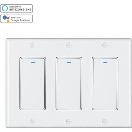 US AU Standard 1Gang 3 Switch Tuya APP Google Alexa Voice Control Wifi Smart Zigbee Button Light Switch