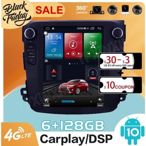 128GB Android 10.0 Tesla Style for Mitsubishi Outlander 2008 - 2015 Carplay GPS Car Navigation Multimedia Player Stereo Radio