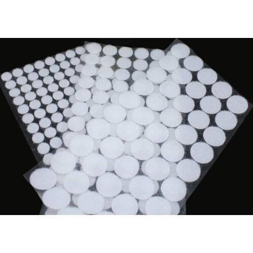 White 10-20mm 100 Pairs nylon buckle Magic Sticker Double Sided Adhesive Hooks Loops Disks Pads Dot Fastener Tape Sewing Craf