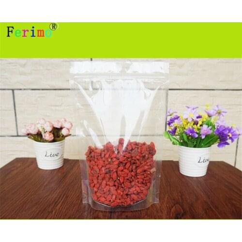 Free shipping100pcs high - grade transparent self - sealing bag food grade plastic packing bag dry fruit flower tea beverage bag