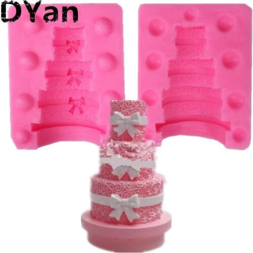 Free Shipping Three Layers of Cake Silicone Cake Mold Fondant Cake Decorating Tools Gumpaste Chocolate Candy Mould A1366