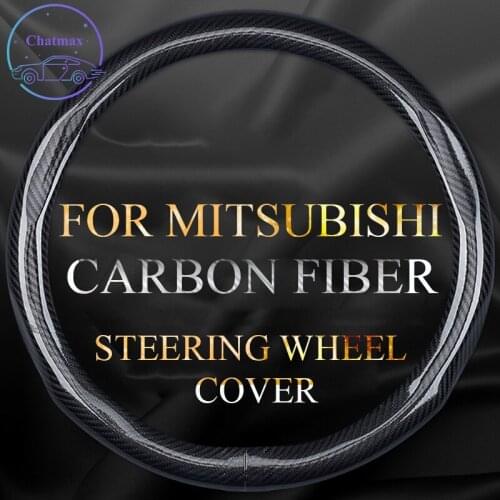 Carbon Fiber Steering Wheel Cover for Mitsubishi ASX outlander Grand Lancer Pajero Universal 38cm 15 Inches Anti-slip