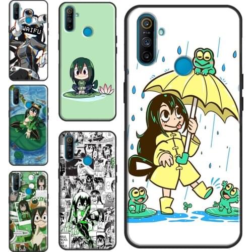 Tsuyu Asui Frog Girl BNHA Cover For OnePlus 9R 8T Nord 7 8 9 Pro Case For Realme 8 Pro 6 7 Q3 C3 C11 C21 C15 GT Neo