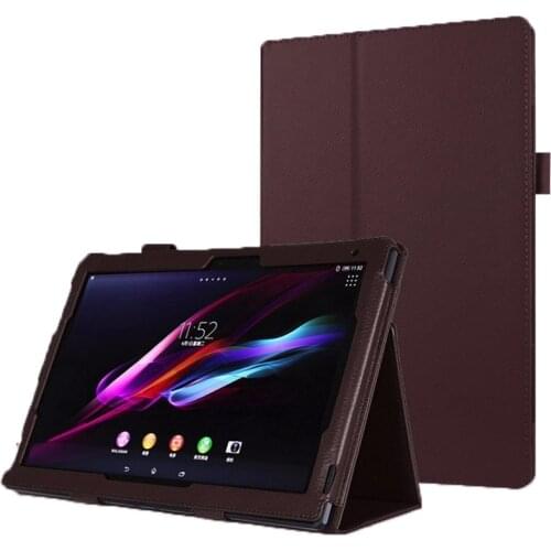 Litchi PU Leather Stand Case for Sony Xperia Z1 10.1 inch Tablet Flip PU Leather Stand Protective Funda Case