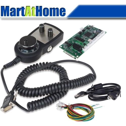 CNC 4 Axis Mach3 USB Motion Control Kit with Universal 6 Axis MPG Pendant Controller