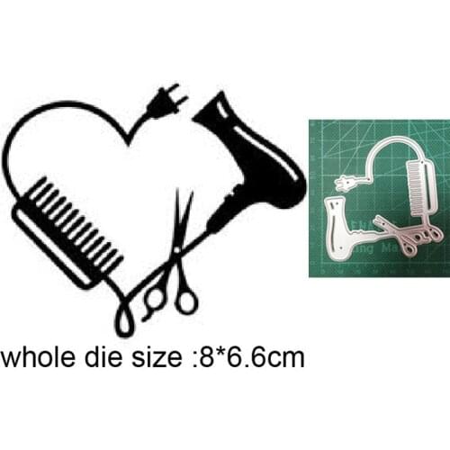Metal Cutting Dies Hair Dryer Scissors Comb dies cuts DIY Scrapbooking dies Paper Craft dies Handmade Card Punch Art Cutter Dies