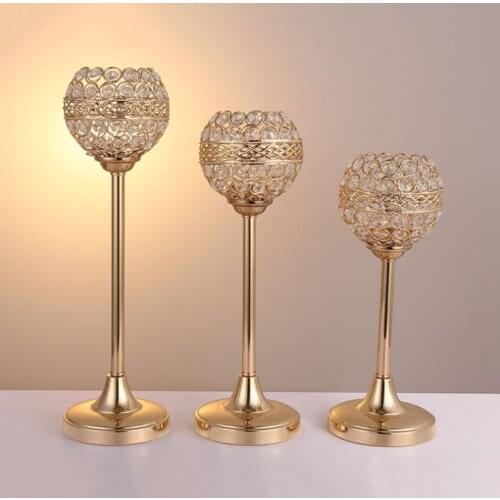 Crystal Metal Candle Tealight Holders Stand Candlesticks Candelabrum for Wedding Party Table Centerpieces Candelabra Home Decor