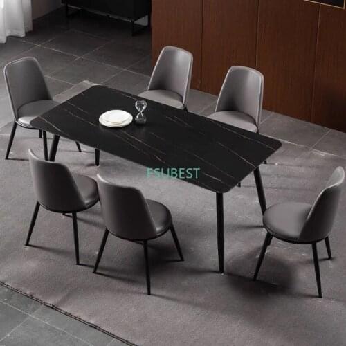 Italian Modern Esstisch Slate Metal Gold Dining Table White Luxury Dinning Table And Chair
