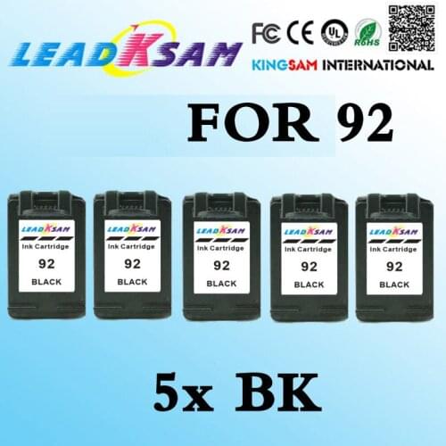 5pcs black printer cartirdge compatible for hp92 92xl for 92 Photosmart C3100 7830 C3140 C3180 5420 5420v OfficeJet 6310 6310v