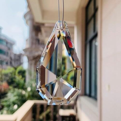 63mm Pear Crystals Pendants Prisms Clear Chandelier Suncatcher Faceted Lighting Part DIY Bead Curtain Hanging Wedding Home Decor