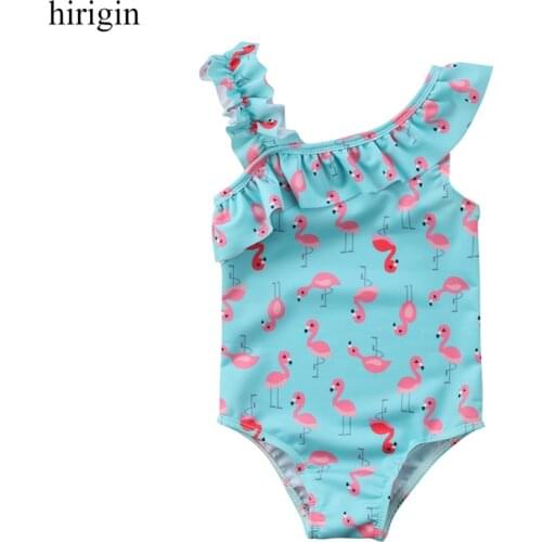 Summer Toddler Kids Swimwear Baby Girl One-Piece Swimsuit Flamingo Bathing Suit Bodysuit Swimming Costume Beachwear