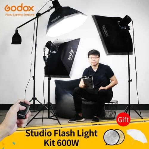 Godox 600Ws Strobe Studio Flash Light Kit 3pcs 200Ws Photographic Lighting - Strobes, Light Stands, Triggers, Soft Box
