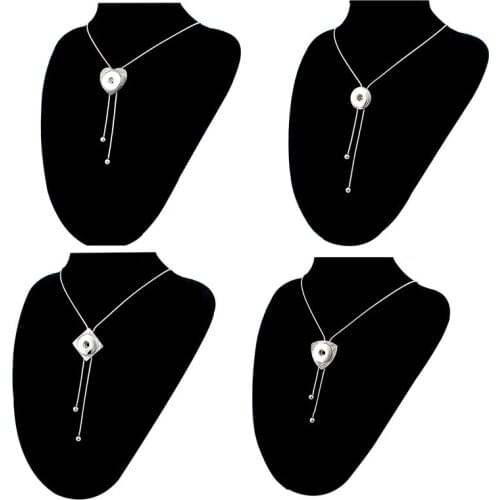 Newest Trendy Ethnic Style Tassel Adjustable Pendant Snap Button Necklace Women Fit DIY 18MM Snap Button Jewlery