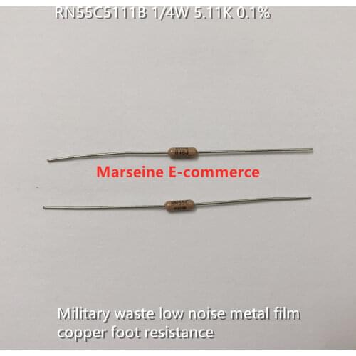 Original New 100% RN55C5111B 1/4W 5.11K 0.1% military waste low noise metal film copper foot resistance (Inductor)