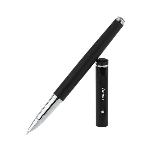 Jinhao Extra Fine Fountain Pen Black 0.38mm Hooded Nib Financial Pens Metal Student Writing Stationery School Office Supplies