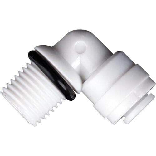 Fit 1/4" 6.35mm OD Tube x 1/4" BSP Male 90 Deg Elbow POM Quick Fitting Connector Aquarium RO Water Filter Reverse Osmosis System