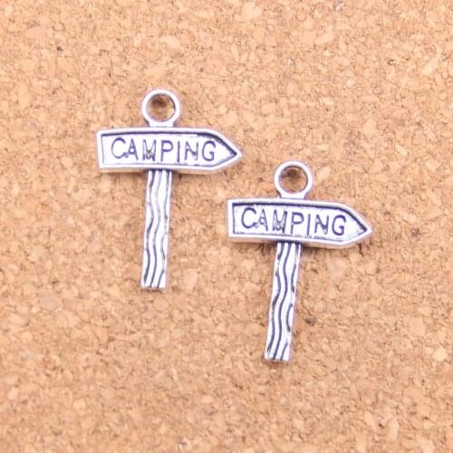 20pcs Charms signpost camping 22x18mm Antique Pendants,Vintage Tibetan Silver Jewelry,DIY for bracelet necklace