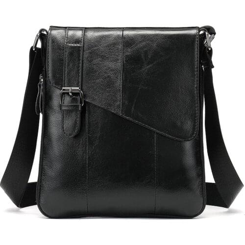 Casual Vintage Genuine Leather Men Messenger Shoulder Bag Briefcase Office Business Work Crossbody Sling Bags Portafolio