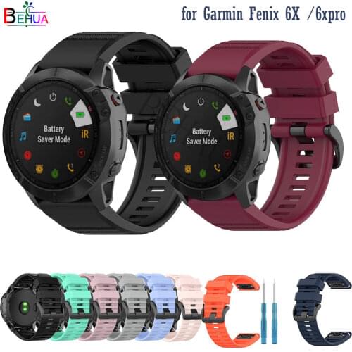 New 26mm Silicone Watch Strap For Garmin Fenix 6X 5X fenix 3 3HR quaitx3 6X PRO Sapphire Quick Release Easy fit Wrist Strap band