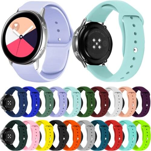 20mm/22mm watch band For Samsung Galaxy watch 3 45mm/42mm Gear S3/Active 2 Silicone bracelet Huawei watch GT 2/2e/pro 46mm strap