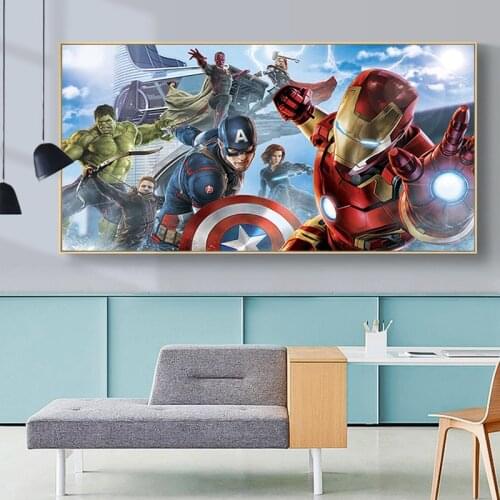 Marvel Avengers Movie Superhero Canvas Painting Iron Man Poster and Prints Wall Art Picture for Living Room Kids Room Gifts