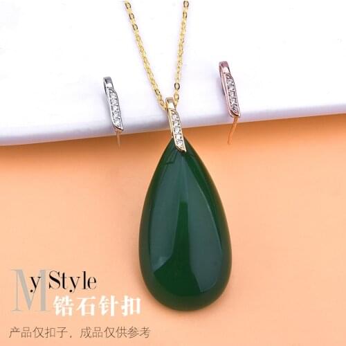 S925 sterling silver inlaid zircon pin buckle pendant buckle jade jade buckle hand woven jewelry DIY accessories