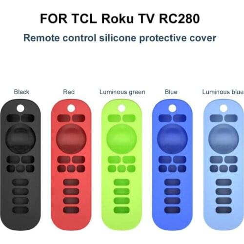 Silicone Protective Shell For TCL Roku TV RC280 Remote Control Brand New Cover Case Ergonomic Design Anti Slip Luminous Type